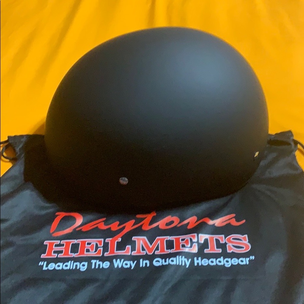 Flat black motorcycle half helmet